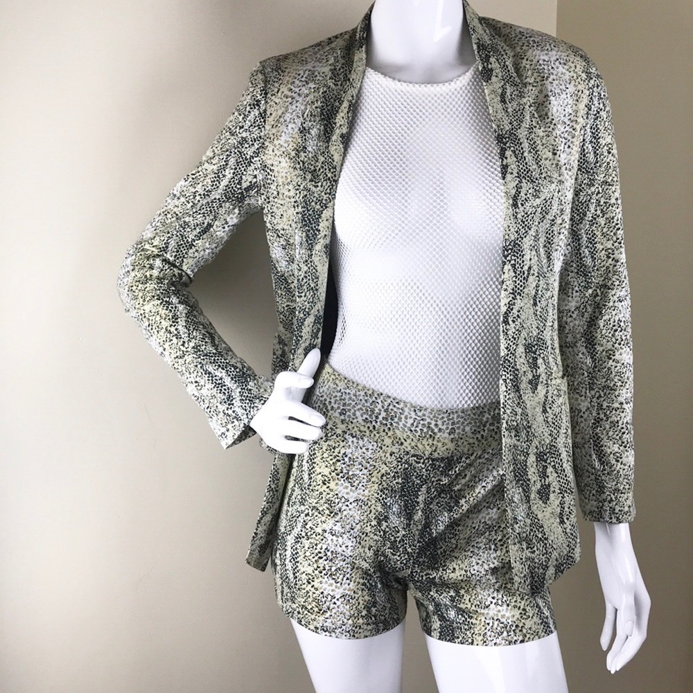 “Ivy” Snake Print Blazer & Shorts Suit